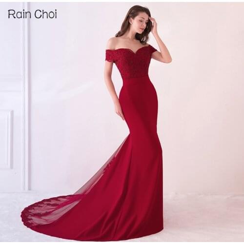 Long Prom Dresses 2021 Vestidos de Noite Formal Dresses With Train Women Mermaid Prom Gowns