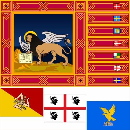 Italy 20 Regions Flag 3X5FT 90X150CM 100D Polyester Banner Sicily (Revised)