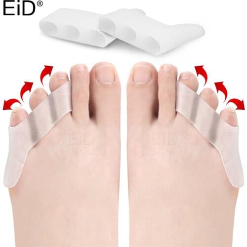 EiD 2 pcs 3 holes Silicone Finger Toe Protector Toe Separators Stretchers Straightener Bunion Protector Pain Relief Foot Care