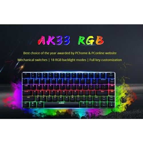 Ajazz AK33 Mechanical Gaming Keyboard 82 Keys Keyboard Wired Black / Blue Switch English layout Anti-Ghosting Keyboard for PC