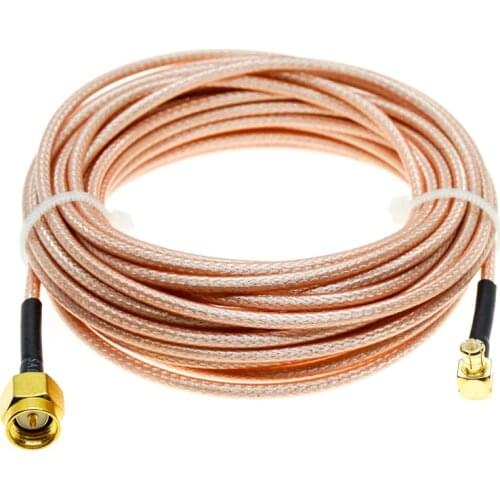 RG316 MCX Male RIGHT Angle to SMA Male Coax RF Extension Cable Jumper Pigtail
