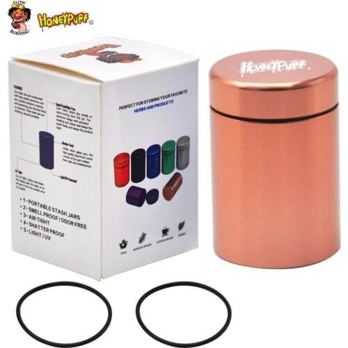 Honeypuff Pill Box Water Proof Airtight Aluminum Drug Case Bottle Holder Container Bottle Storage