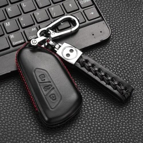 Leather Car Key Case for VW Volkswagen Golf MK8 2020 Skoda Car Remote Key Case Protector Cover Shell