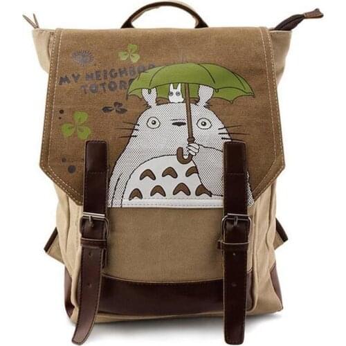 Cute Canvas Bag Anime cute Backpack Women Cartoon Print School Shoulder Bookbag Teenager Travel Portable Rucksack