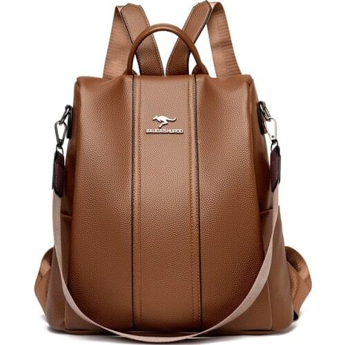 Multipurpose Backpack Women Anti-theft Backpacks For Teenagers Girls School Bag Vintage Large Travel Bagpack Ladies Shoulder Bag