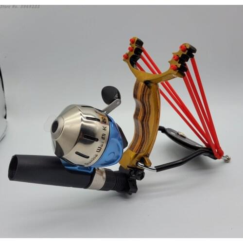 Powerful Folding Wrist Hunting Slingshot Shooting With Rubber Band Outdoor Powerful Hunting Catapult Shooting Fishing Spool