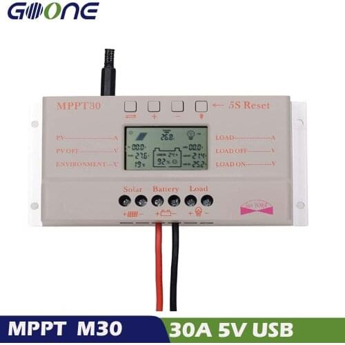 MPPT 30A M30 Solar Charge Controller 12V 24V Auto 5V USB Solar Panel Battery LCD Charger Regulator MPPT 30Amps PV System