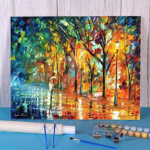 Flavored Night Coloring By Numbers Painting Complete Kit Oil Paints 40*50 Boards By Numbers Loft Picture Kids Wholesale