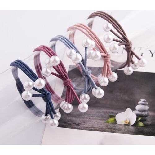 Girl hair bands cute elastic hairband Headwear Pearl Elastic Hair tie accessories for women hair band Rubber Band Headband hair