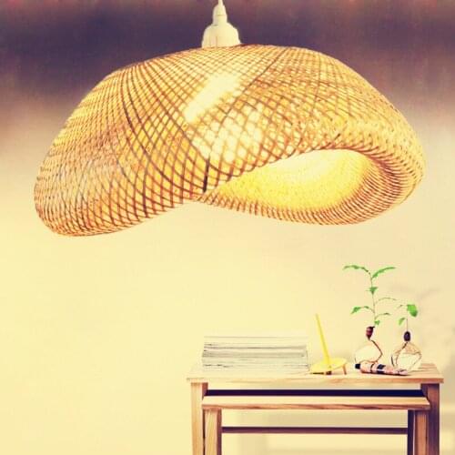 Nordic simple creative Handmade bamboo Pendant Lamp Modern personality Wicker Pendant Lights for Living Room Kitchen Bedroom