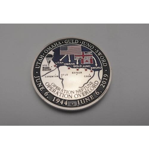 New 1944-2019 D-DAY Normandy France Silver Plated Coin 75th anniversary of Normandy landing Commemorative Coins