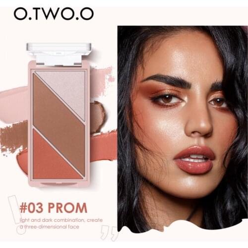 O.TWO.O Multi-function Toner Cartridge Glitter Highlighter Blush Shiny Three-in-one Repairing Blusher Palette Face Makeup TSLM2