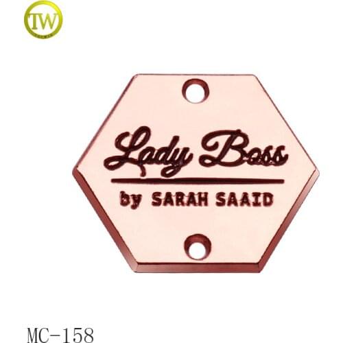 Wholesale Plating Color 3D Metal Letter Brand Logo TAG for Clothing Accessory