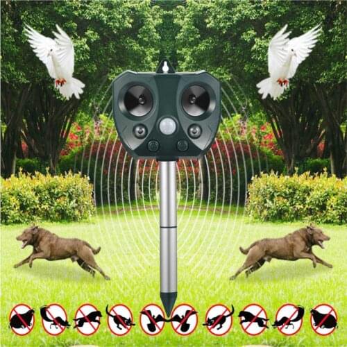 Solar electronic ultrasonic animal repeller, mouse repeller, cat repeller, bird repeller, and dog repeller, snake repeller