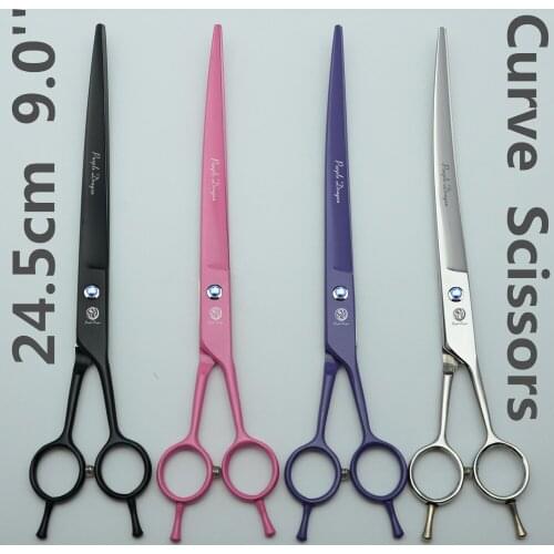 657# 9.0'' 24.5cm Brand Purple Dragon Hairdressing Scissors JP 440C Dogs Cats Pets Cutting Shears Hair Scissors Curve Scissors