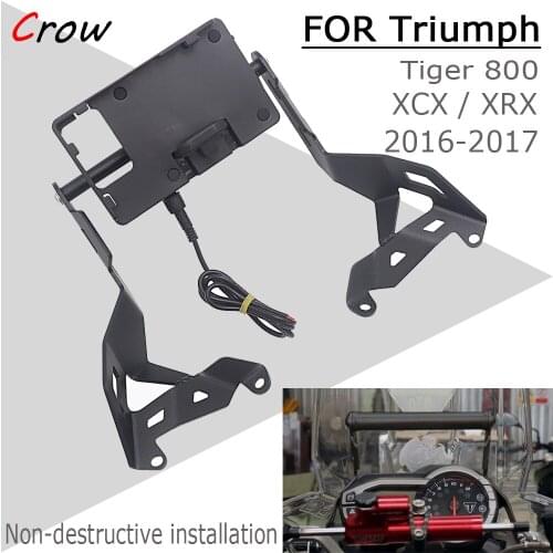 2016-2017 Motorcycle Front Phone Stand Holder Smartphone Phone GPS Navigaton Plate Bracket FOR Triumph Tiger 800 XCX/XRX