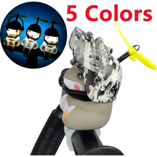 Standing Hamster Bicycle Luminous Broken Wind Duck Bicycle Front Handle Decoration Toy Helmet Hamster Cycling Bike Accessories