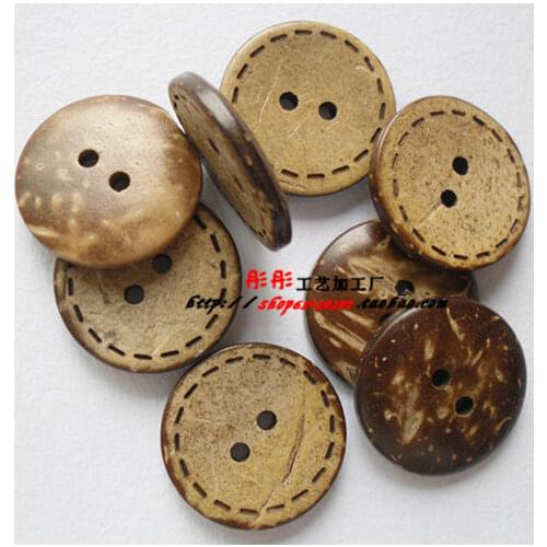 Natural coconut shell buttons,20mm, Coconut button accssories sewing