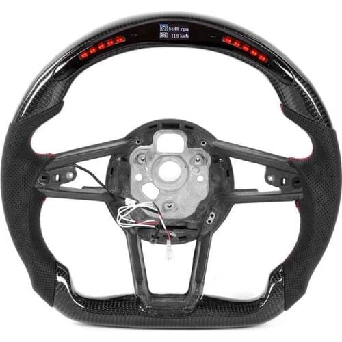 Carbon Fiber LED Shift Lights Display Steering Wheel Fit for R8 MK2 TT/ TTS/TTRS MK3 2015+ Auto style