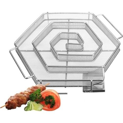 Hexagon Cold Smoke Generator Wood Chips Smokers BBQ Grill Charcoal Smoker Box Barbecue Mesh Cooking Utensils BBQ Accessories