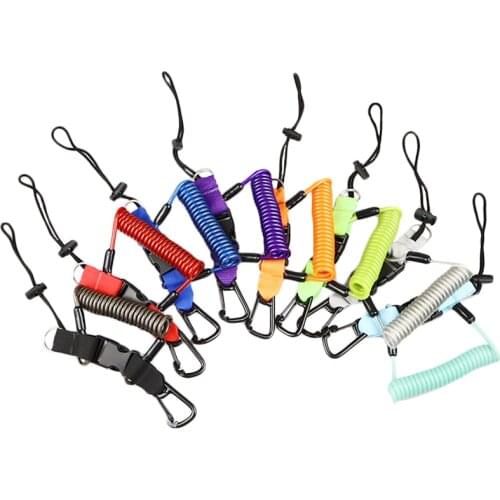 Scuba Diving 316 Anti-lost Spiral Spring Coil Lanyard Safety Emergency Tool with One Quick-release Buckle