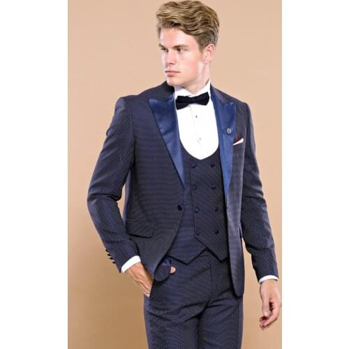 Navy Blue Tuxedo Suit Wessi