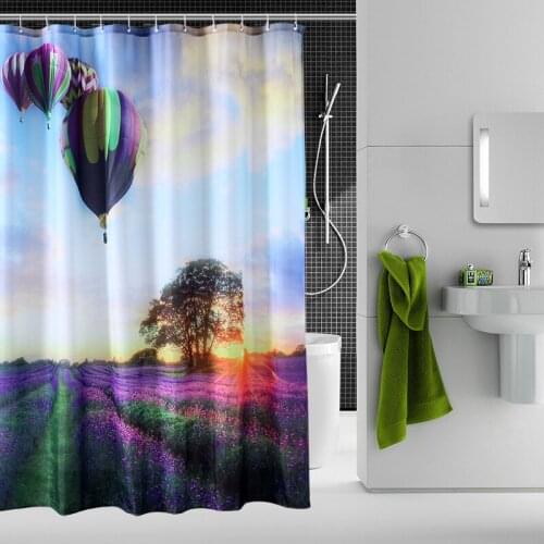 Upscale New bath curtain waterproof and anti - mildew polyester digital printing shower curtain multi - function curtain