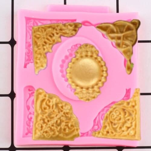 Jewelry Gem Cake Border Silicone Mold Fondant Chocolate Mould Cake Decorating Tools Sugarcraft Candy Clay Resin Molds DIY Baking