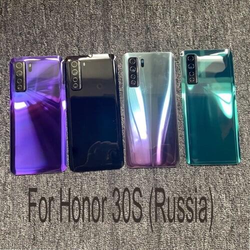 New Back Battery Cover For Huawei Honor 30S Housing Rear Glass Door Panel Case With Adhesive CDY-AN90 (Russia Version)