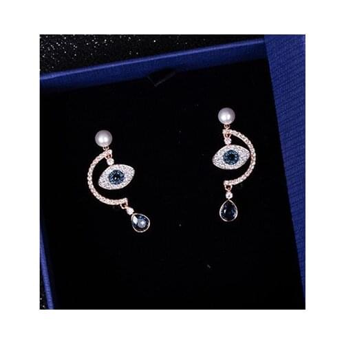 Fine Jewelry Workmanship Devil Of Eye 2019 Drop Earrings For Women Woman Classic Temperament Pearl Ear Nail Fashion