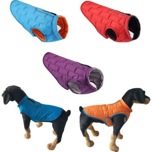 Winter Outdoor Outfit Clothes Dog Jacket Vest Dual Use Pet Coat Warm Clothes For Dogs Chihuahua Golden Retriever Roupa Cachorro