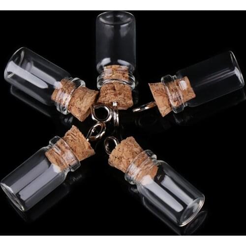 10 Styles 5PCs/pack Small Bottle Glass Jars Decoration DIY Containers Mini Cheap Message Vials Ornaments Cork Stopper Mason Jar