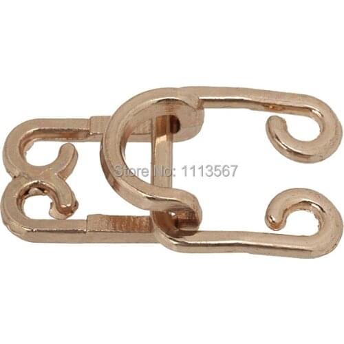 100Set Craft Gold Tone Hook & Eyes Clasp Waist Extender Button Sewing On Garment NK69