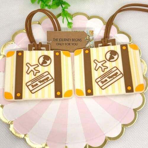 12PCS Let the Journey Begin Vintage Suitcase Luggage Tag Destination Wedding Favors&Bridal Shower Gift