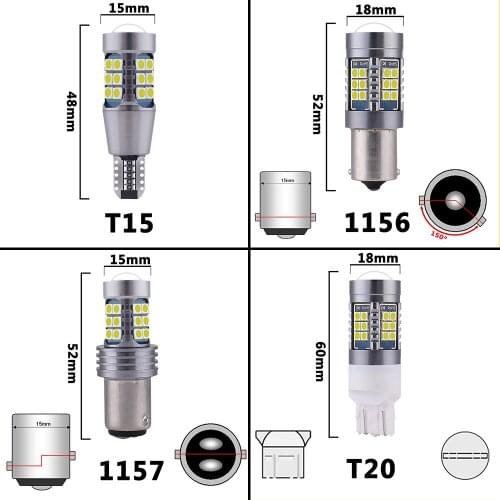 20Pcs 1156 P21W BA15S 7440 W21W High Power Auto Bulb White 12V Car Reverse Back Light T15 W16W 3030 Turn Signal Lamp LED Canbus