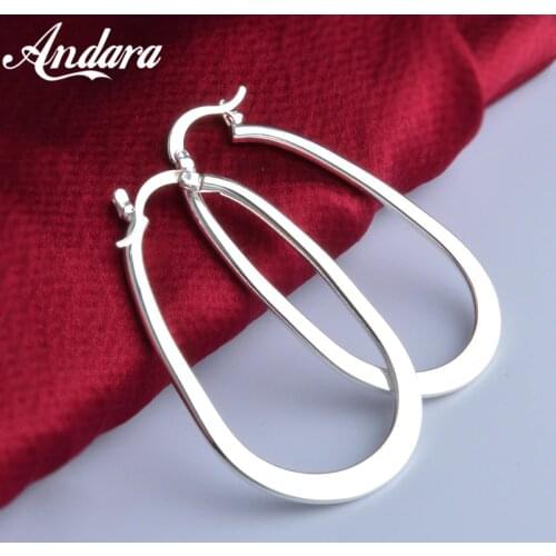 2020 New 925 Sterling Silver Earrings U-Shaped Glossy Simple Earrings Women Jewelry Gifts