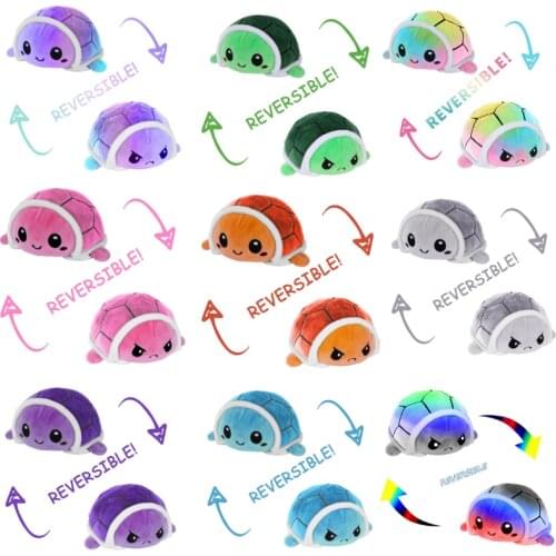 2021 reversible tortoise plush toys flip stuffed turtle reversible doll Peluche flip toys Cute Simulation tortoise Plush Toys