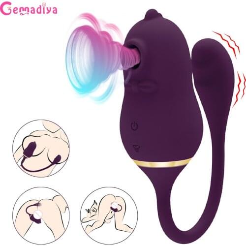 2in1 Powerful Sucking Vibator for Women Clitoris Nipple Sucker Stimulator Female Egg Masturbator Sex Fidget Toys for Adults 18