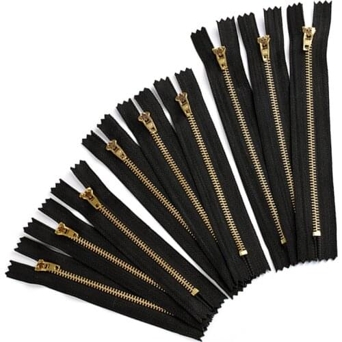 3# 5pcs metal brass auto lock close-end zippers for footwear skirt Jeans sewing garment DIY Tools Apparel Sewing Accessories