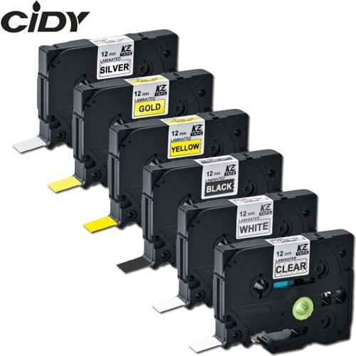 6pcs TZe-131 tze231 tze631 tze831 TZe-931 tze335 12mm laminated label tape tze-231 brother P touch Pt-h105 Pt-h110 Pt-d210