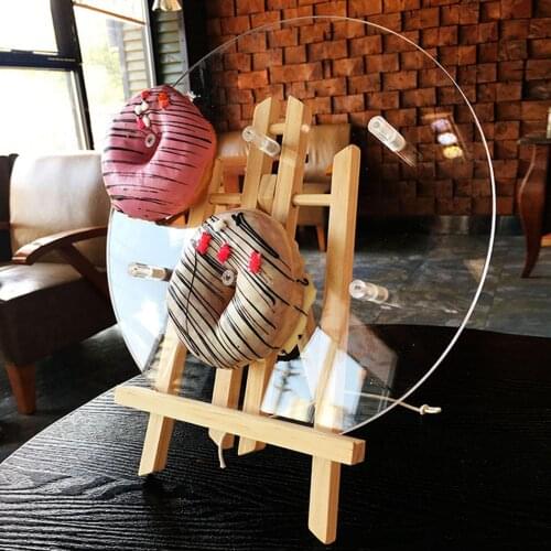 8 Pillars Acrylic Donut Stand Wooden Donut-Wall Display Board Acrylic Donut Holder Display Rack Wedding Birthday Party Supplies