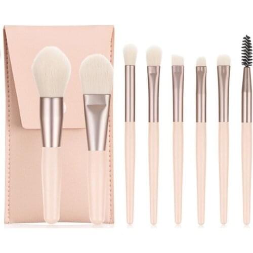 8pcs Portable Makeup Brushes kit Mini Travel Make Up Brush Eyebrows Eyelash Eye Shadow Sculpting Brushes Set Makeup Tools