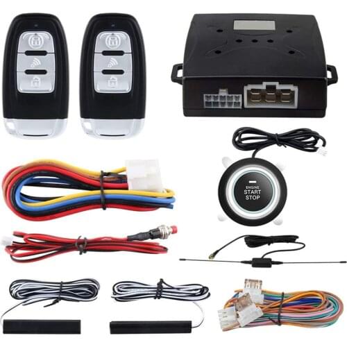 DC 12V Car SUV Passive Keyless Entry Car Alarm System Push One-Button Start Remote Start Starter Stop Car Accessories