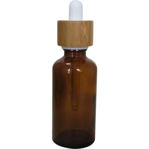 110PCS 30ML Bamboo Lotion Tube Containers Eessence oil Bottles With Dropper Essence Oil Lotion Glass Dropper Bottle 30ML
