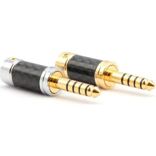 Carbon fiber case copper core 4.4mm five pole balanced plug 4.4mm earphone upgrade cable audio plug 4 / 6 holes