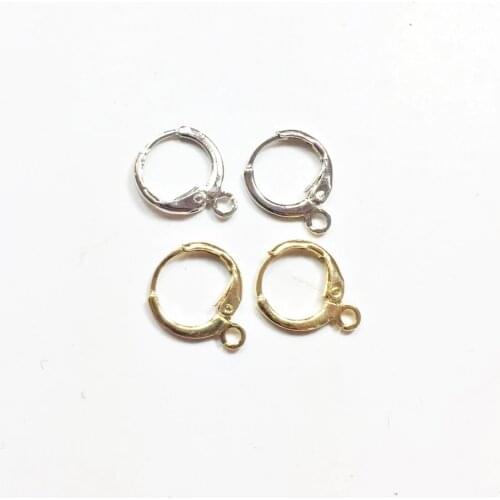 Eruifa 20pcs 12mm Earing Base Connector Linker Holder Outer Inner Brass Hoop Clip For Earring DIY 2 colors Nickle And Lead free