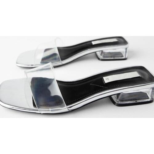 LMCAVASUN summer women sandals sexy open-toed transparent 3-5 cm heel women casual sandals comfortable beach shoes mujer