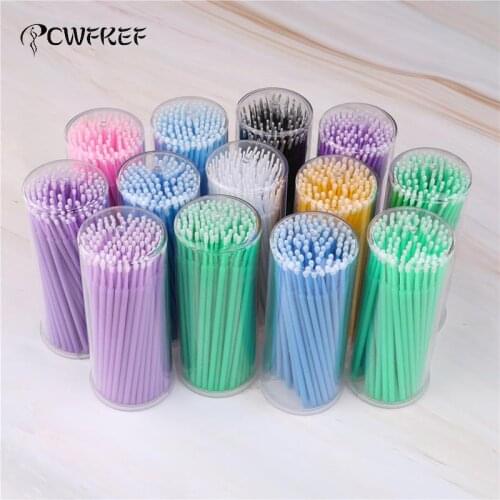 100 Pcs Micro Brush Disposable Microbrush Applicators Eyelash Extensions Remove False Eyelashes Cotton Swab New
