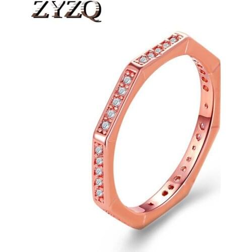 ZYZQ Individuality Polygonal Geometric Ring Fashion Temperament Angular Crystal Ring wholesale lots bulk jewelr