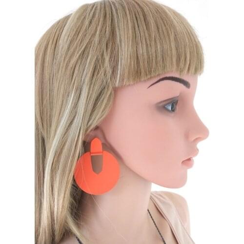 Fashion Round Shape Hollow Painted Water Drop Earrings for Women